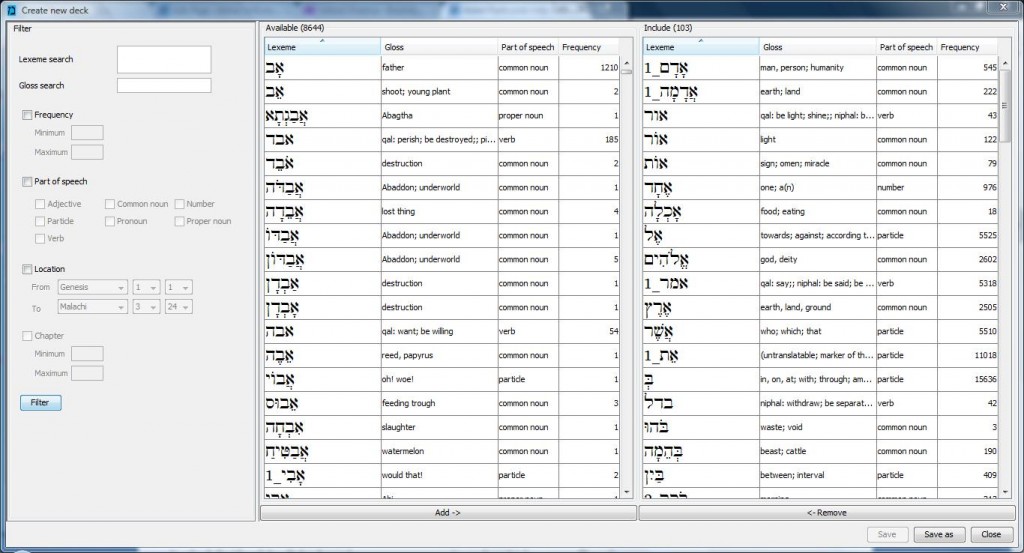 Create new derivative deck of Biblical Hebrew flashcards for Babel Flashcards
