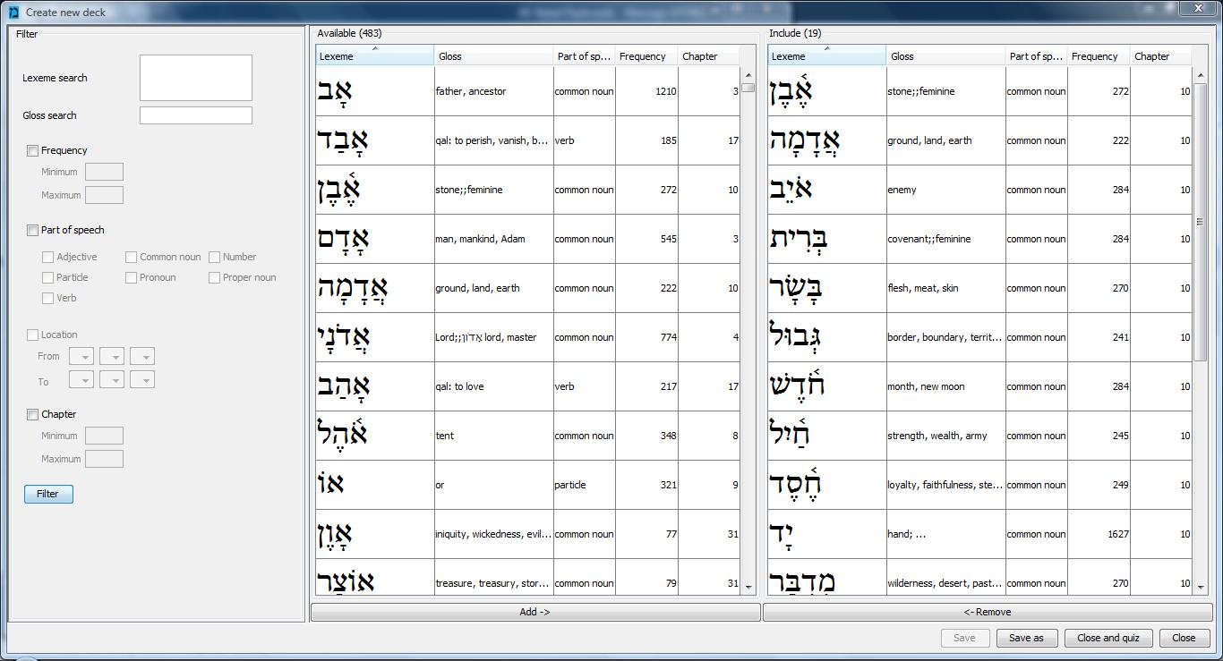 Charts Of Biblical Hebrew