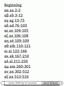 KJV Strong's Bible Kindle Screenshot Greek Dictionary Table Of Contents Level 2